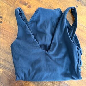 BECCA Black Ribbed Fabric one piece